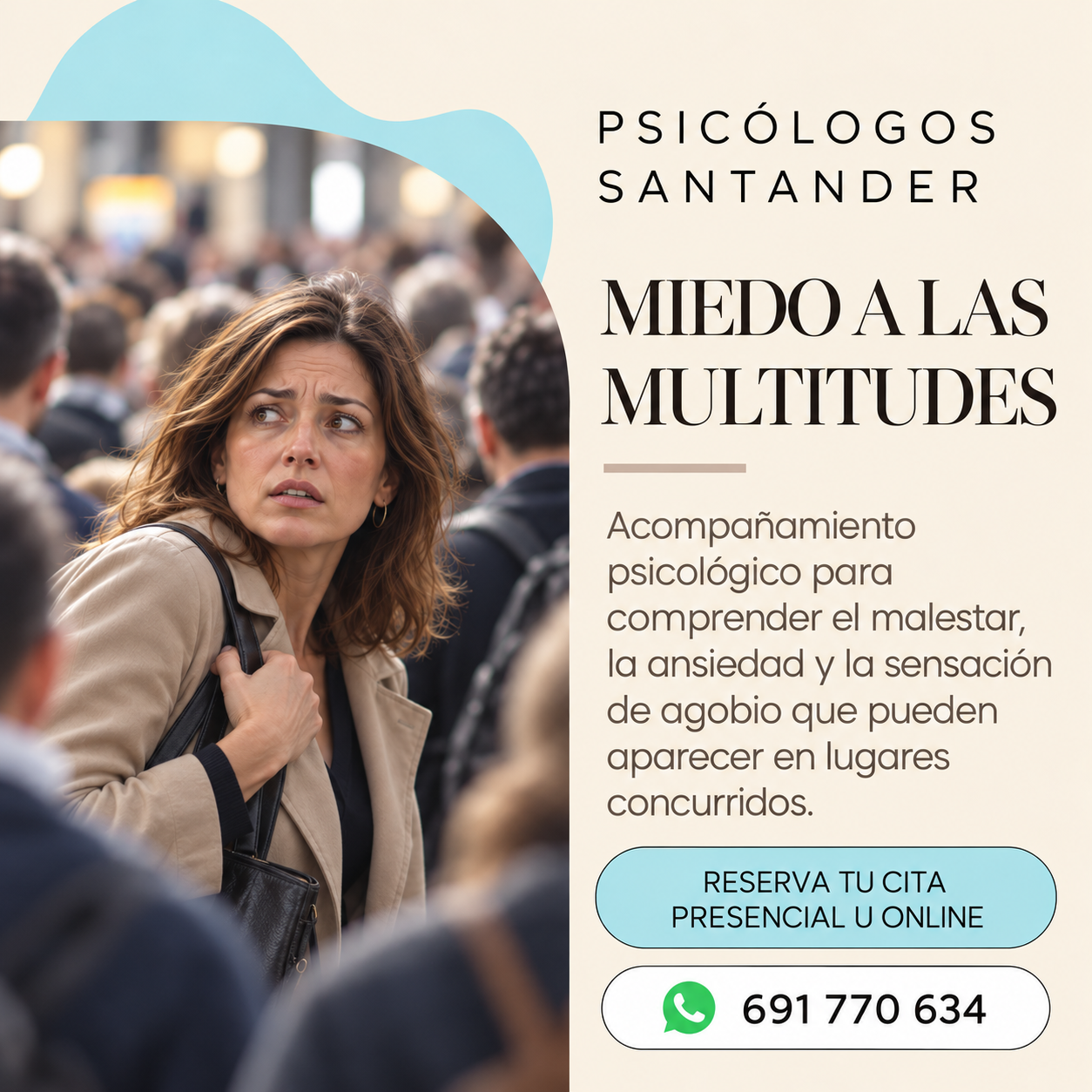 Miedo a las multitudes y ansiedad en lugares concurridos